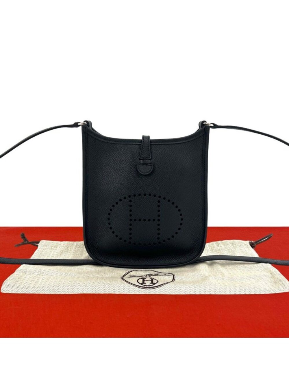 Hermes Evelyne TPM Veau Epsom Mini Shoulder Bag Pochette Black